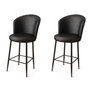Hanah Home Uras - Juego de 2 Taburetes de Bar Negros